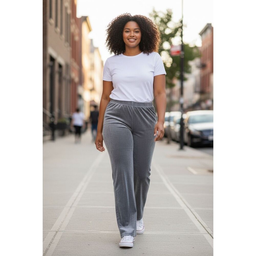 NWT Hue Straight Up Cool Cord Leggings XL Steel Gray